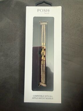 POSH Tech Gold Crystal Mesh Smartwatch Band for Apple Watch